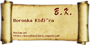 Boroska Klára névjegykártya