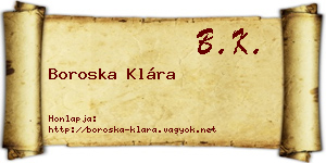Boroska Klára névjegykártya